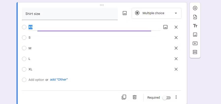 اختيار الإجابة في جوجل فورمز