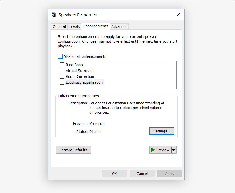 خاصية Loudness Equalization