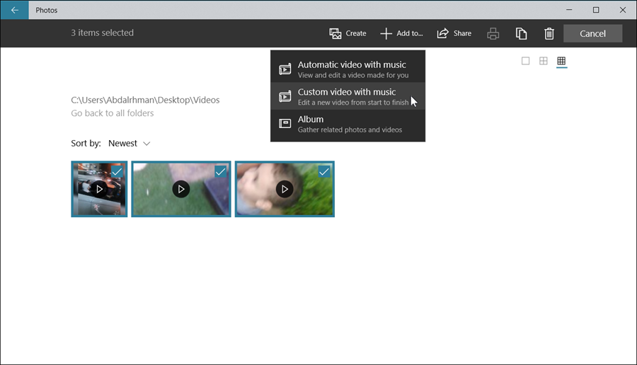 إنشاء فيديو مع موسيقي