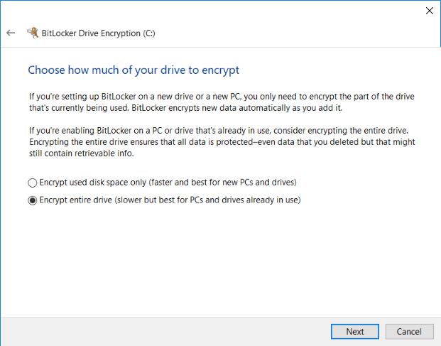 تشفير الهارد ديسك bitlocker