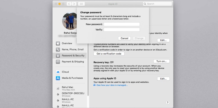 تعيين كلمة مرور معرف Apple على ماك Mac 3