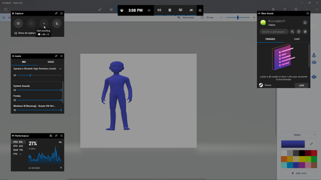 تصوير الشاشة Game Bar Capture