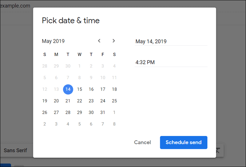 تحديد موعد إرسال البريد