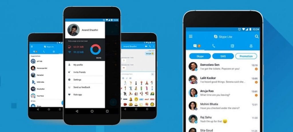 تطبيق Skype Lite الخفيف للاندرويد