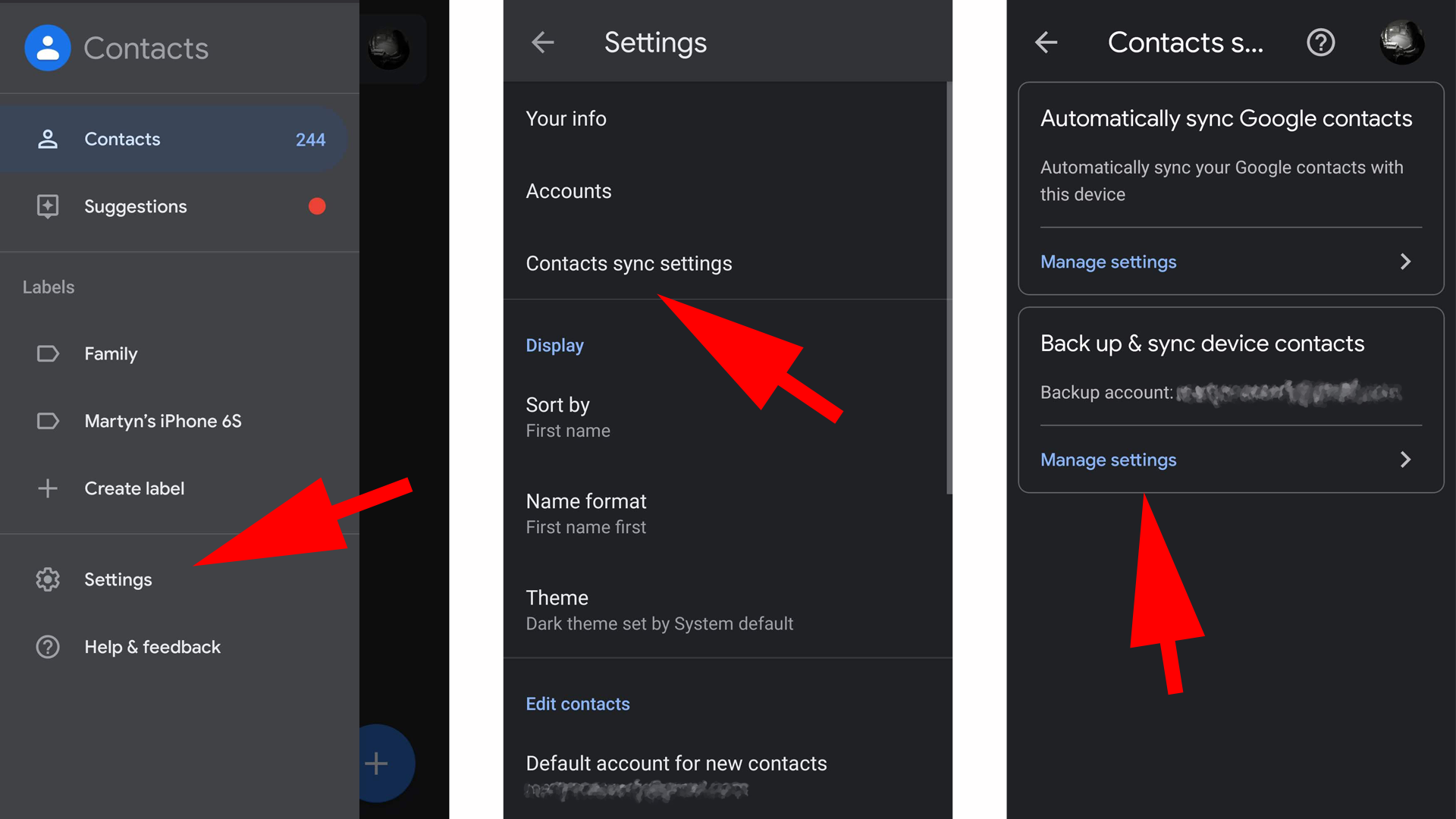 نسخ جهات الاتصال