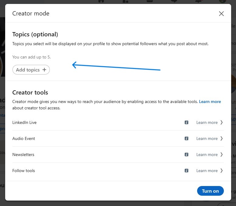 linkedin creator mode