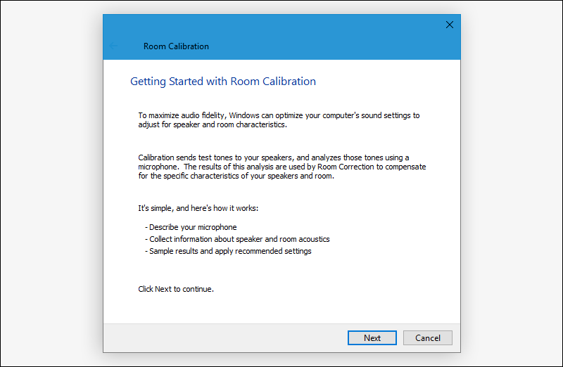 خاصية Room Correction
