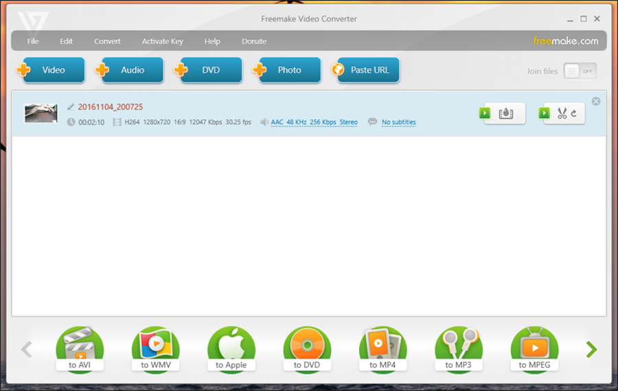 واجهة برنامج Freemake Video Converter