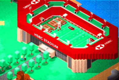 مساحة الأرضية الافتراضية التي اشتراها بنك إتش إس بي سي