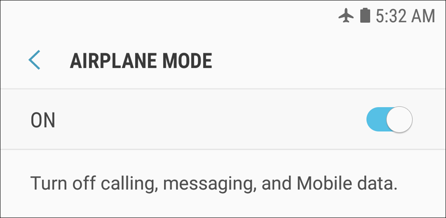 تفعيل وضع الطيران