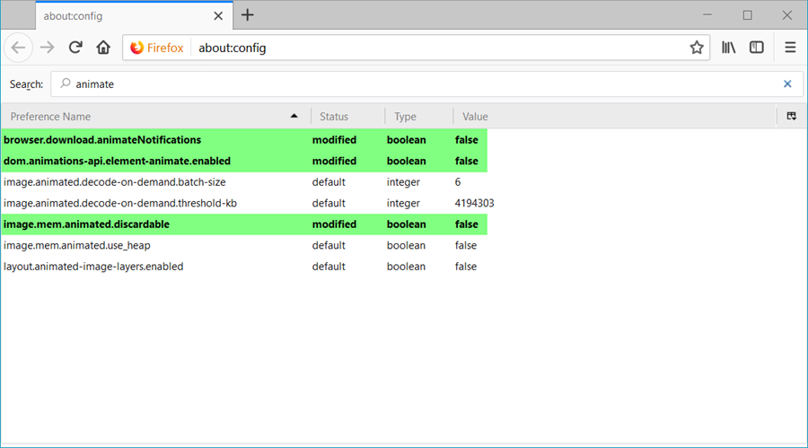 إيقاف تأثيرات الحركة في فايرفوكس