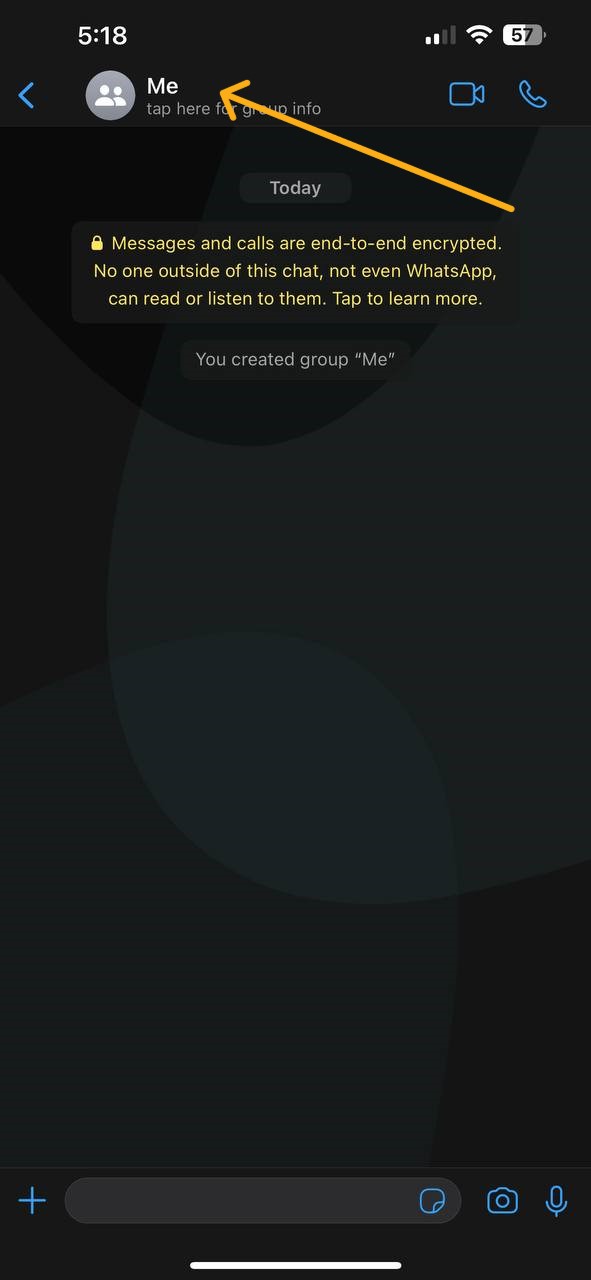 راسل نفسك على واتساب 