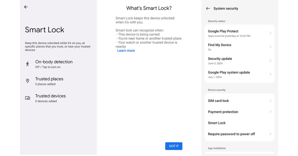 فتح الهاتف عبر Smart Lock