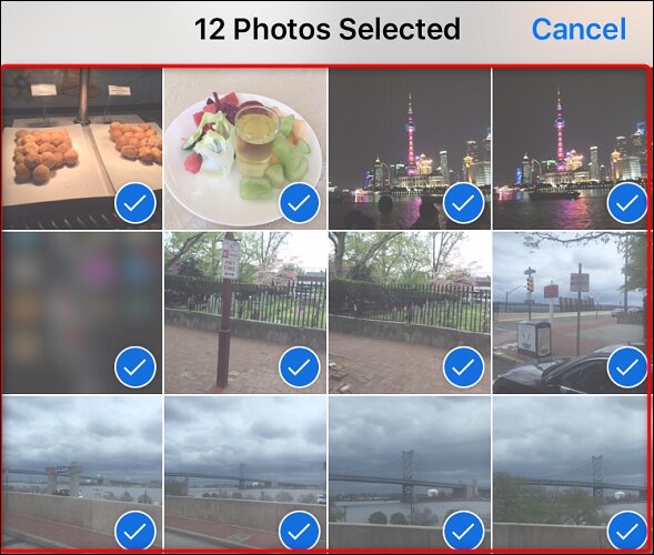 تحديد الصور لعمل سلايد شو في ايفون