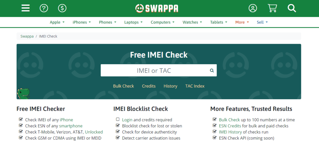 موقع فحص رمز IMEI