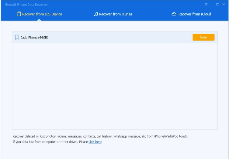 فحص البيانات المحذوفة iBeesoft