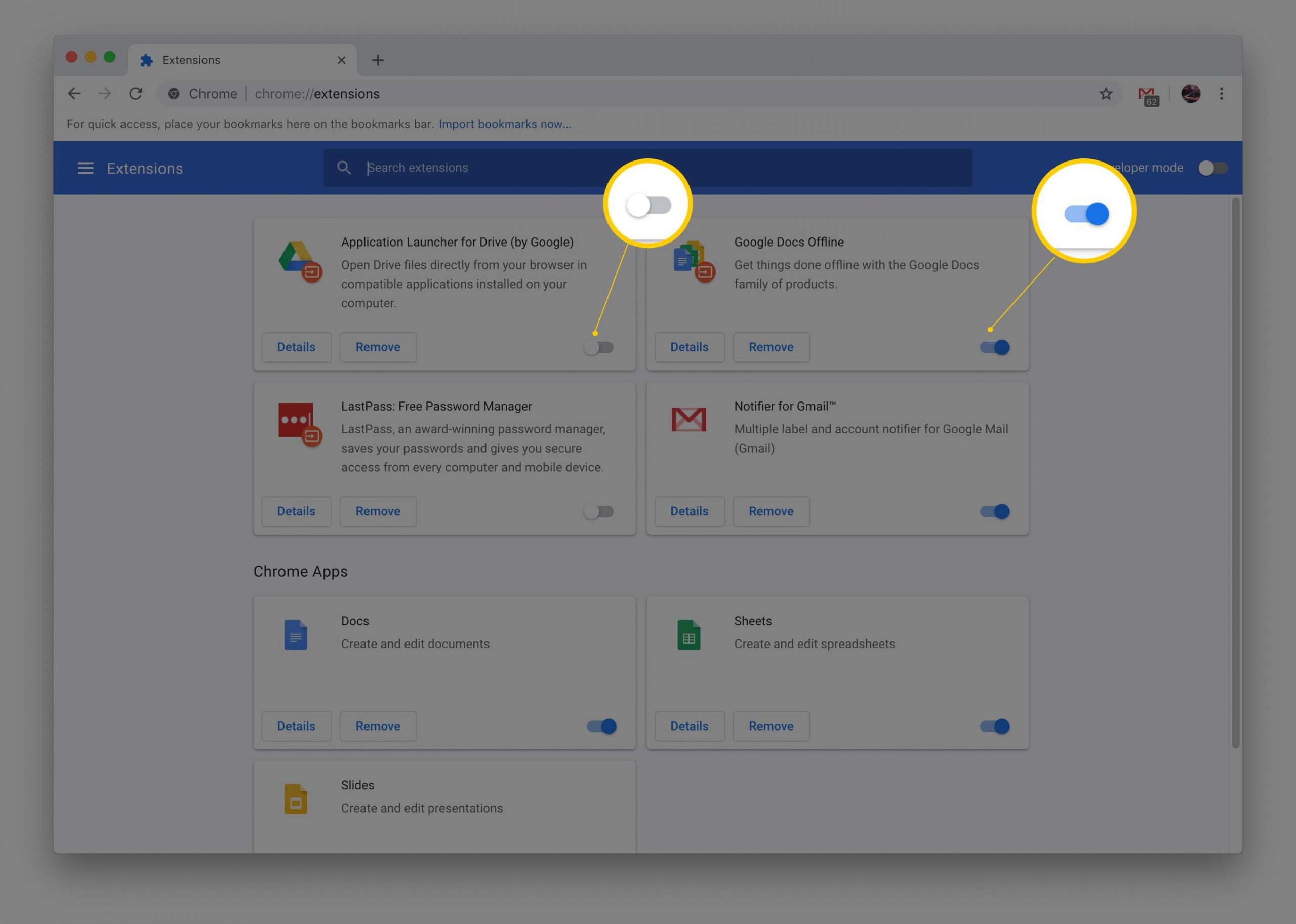 تعطيل الإضافات في جوجل كروم