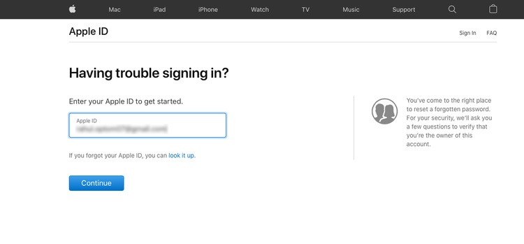 تغيير باسورد ابل اي دي عبر iForgot