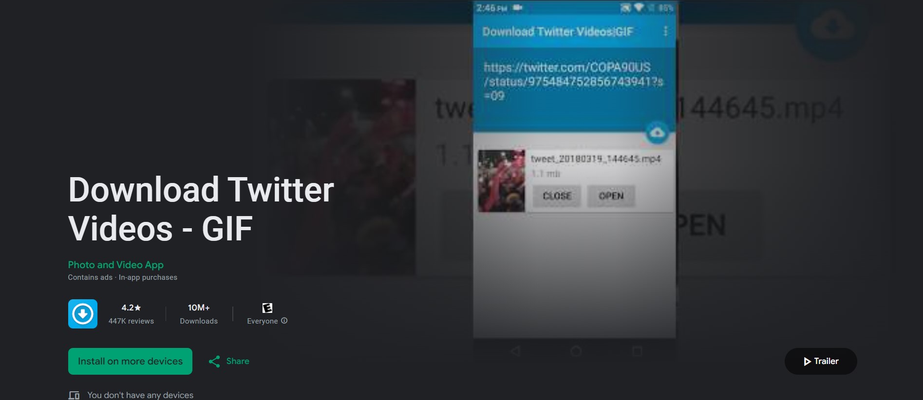 تطبيق Download Twitter Videos