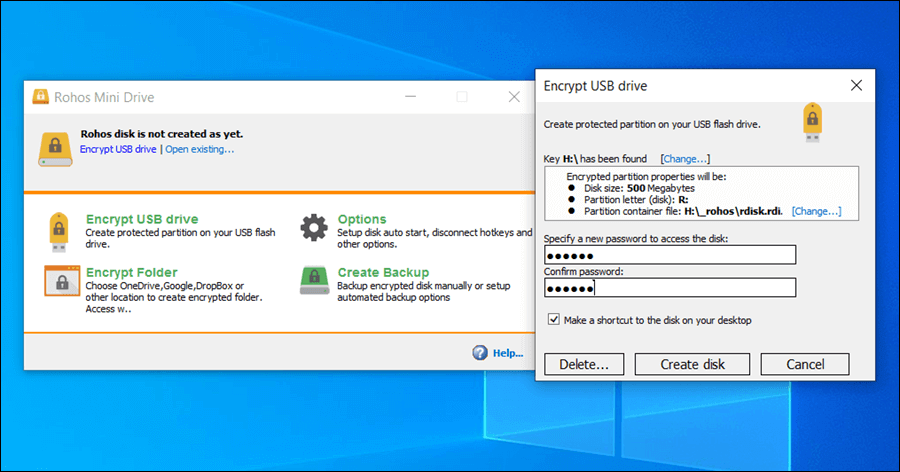 برنامج Rohos Mini Drive