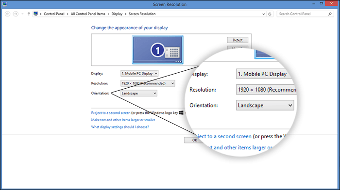 إعدادات الشاشة فى ويندوز 8