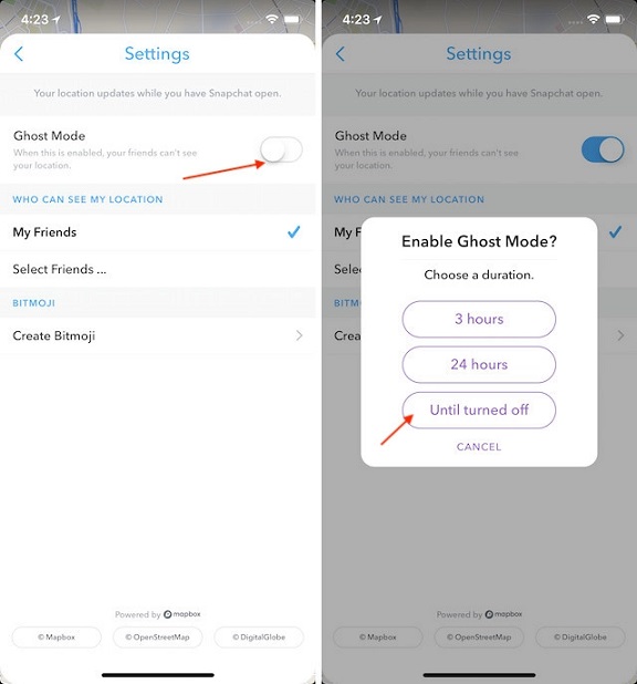 تعطيل خريطة السناب شات 1