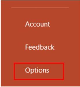 مجموعة الخيارات "خيارات (Options)"