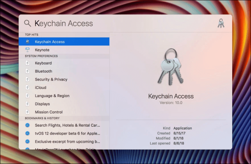 أداة Keychain Access