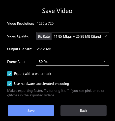 FilmForth Save Video