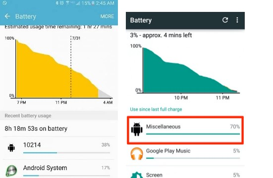 استهلاك بطارية الجوال اندرويد