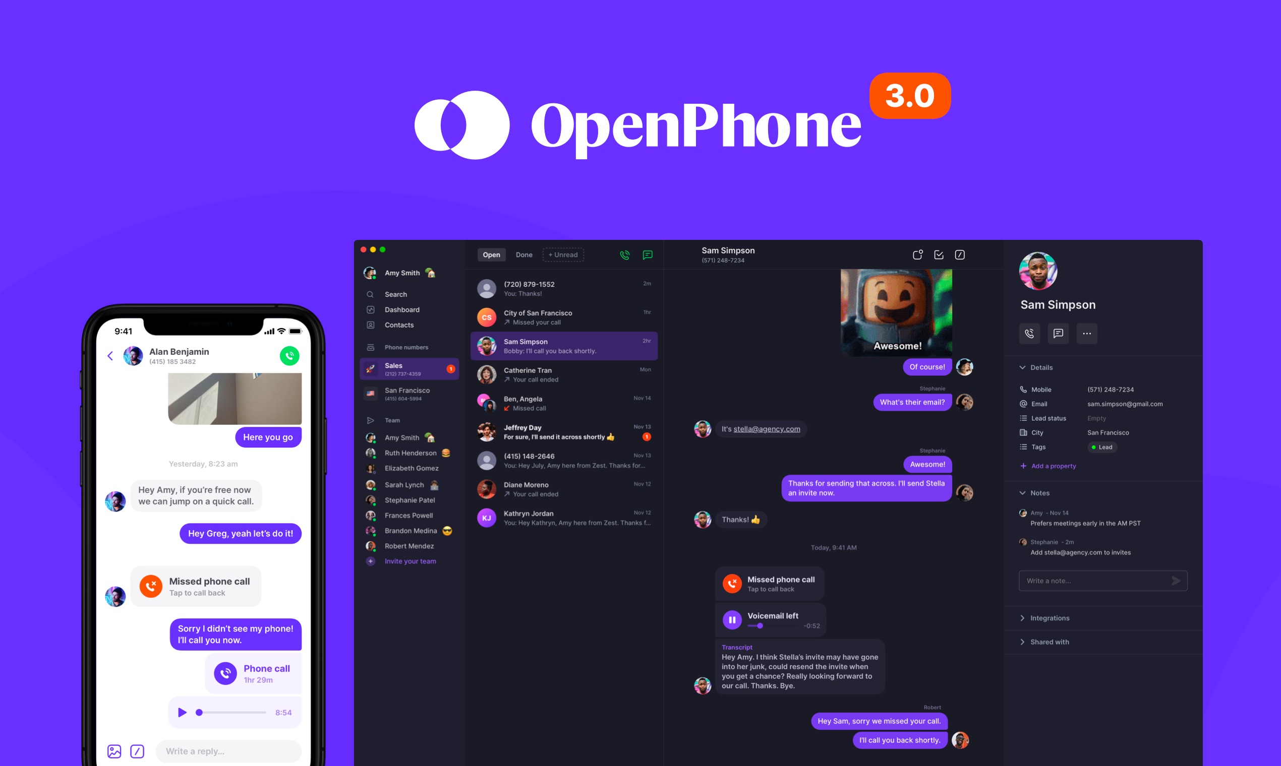 تطبيق OpenPhone لـ تسجيل المكالمات للاندرويد