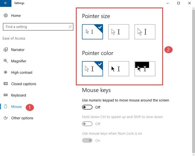 change mouse in windows 10 2