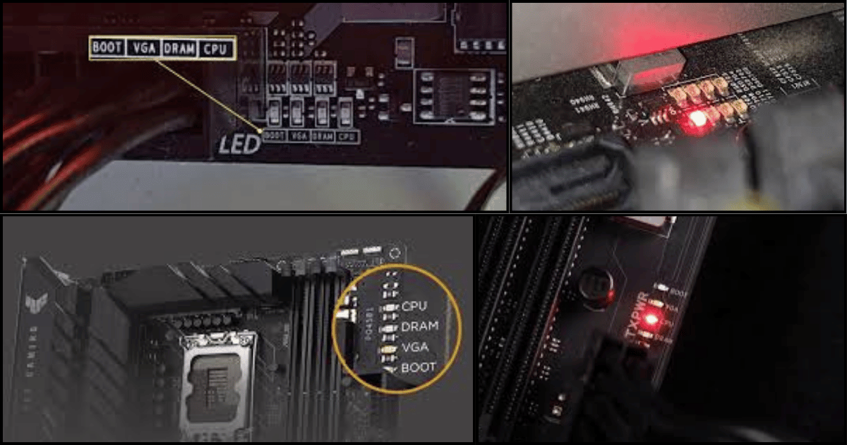 الاضواء الحمراء على اللوحة الام