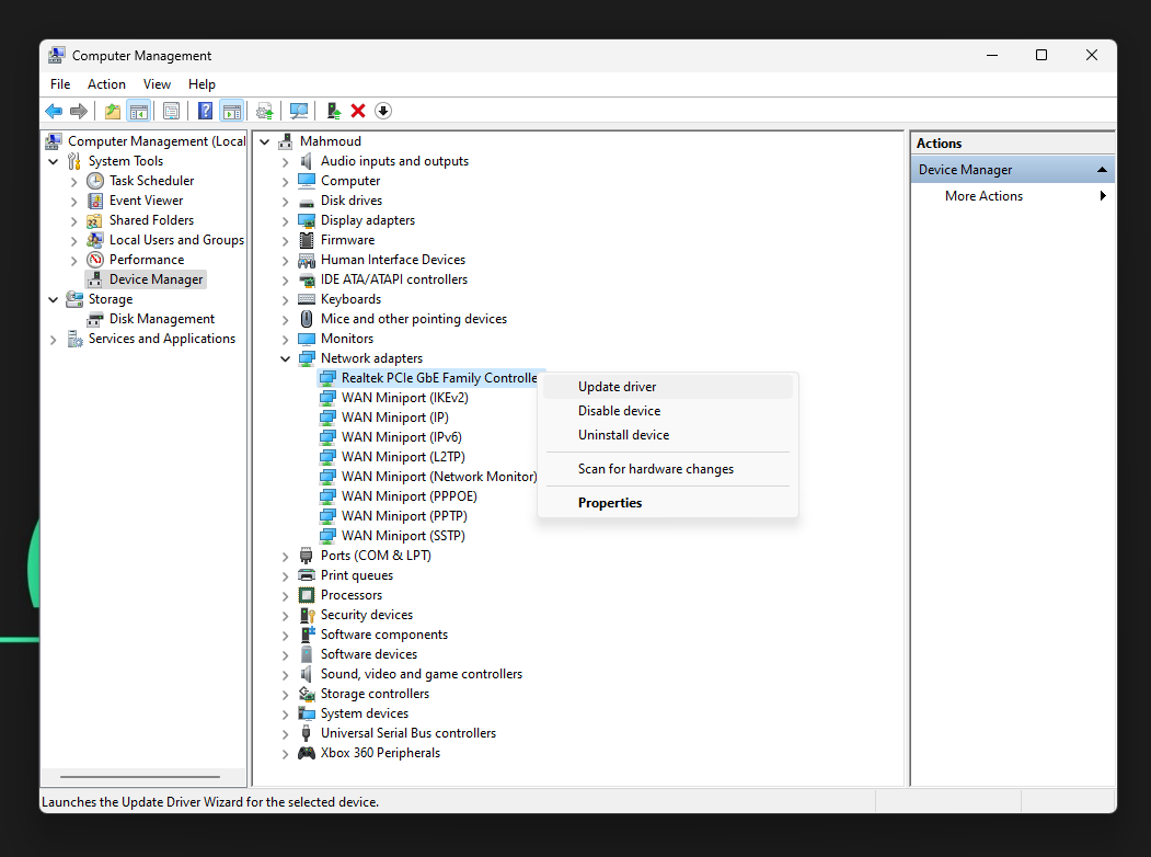 تحديث تعريفات الواي فاي ويندوز