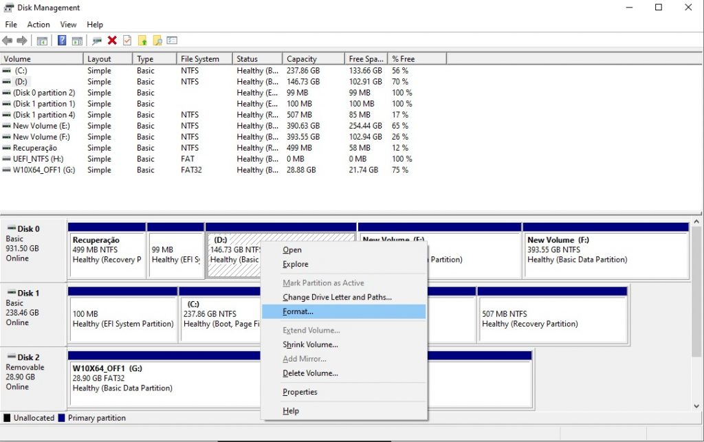 تهيئة بارتشن الويندوز القديم