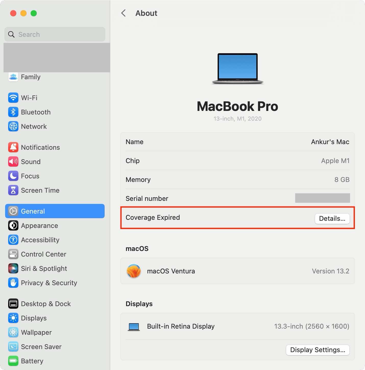 معرفة ضمان ماك بوك