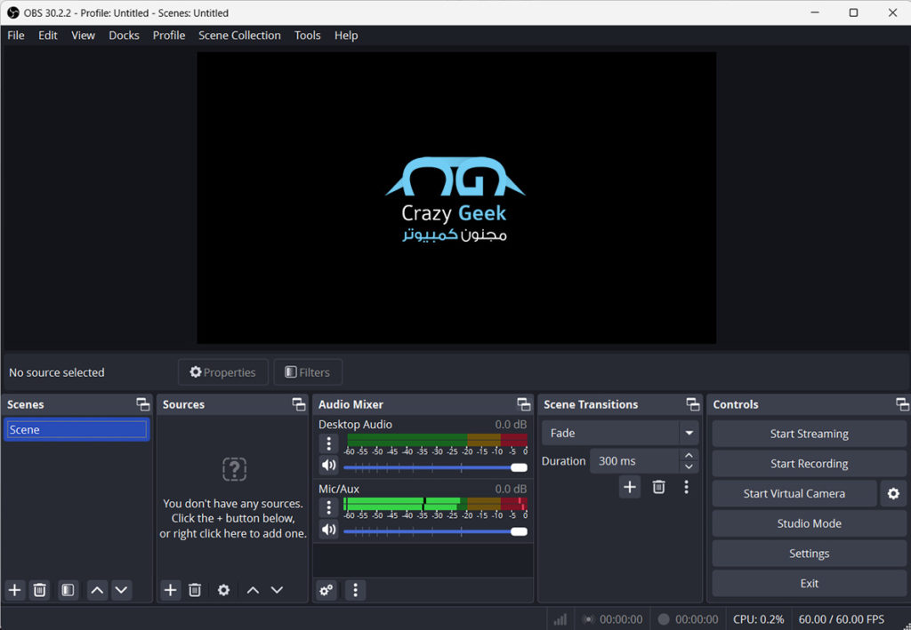 OBS Studio برنامج تسجيل الشاشة