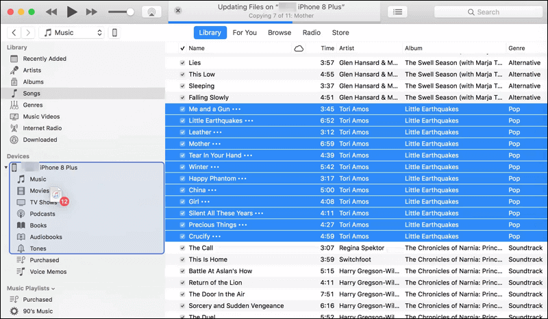نقل الموسيقى إلى الايفون من الكمبيوتر