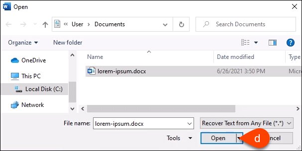رح اصلاح ملف وورد تالف واستعادة بياناته بالكامل
