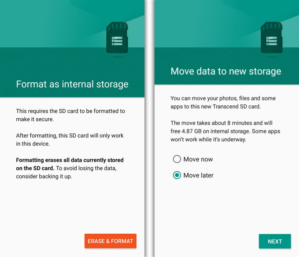 تحريك الملفات الى الذاكرة الخارجية