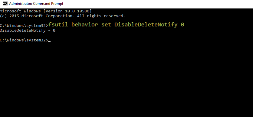تفعيل خاصية TRIM
