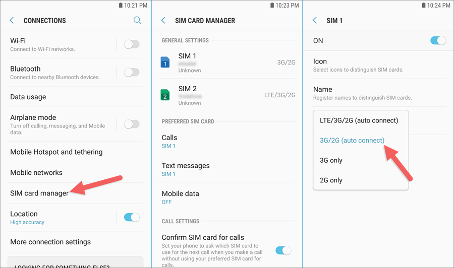 تغيير وضع الشبكة فى الاندرويد