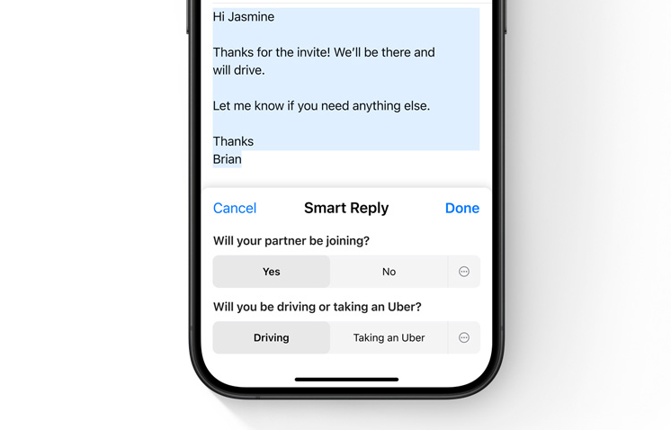 Smart Reply ios18