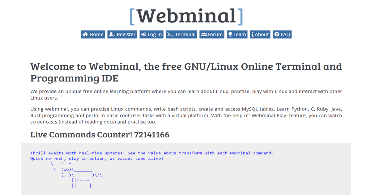 Webminal من محاكيات لينكس اون لاين