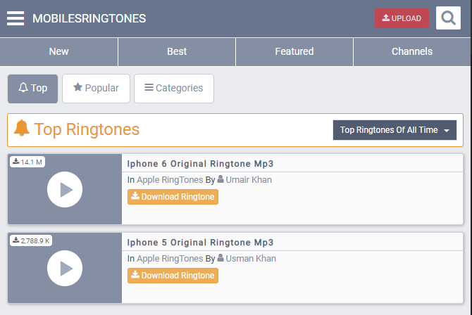 موقع Mobiles Ringtones