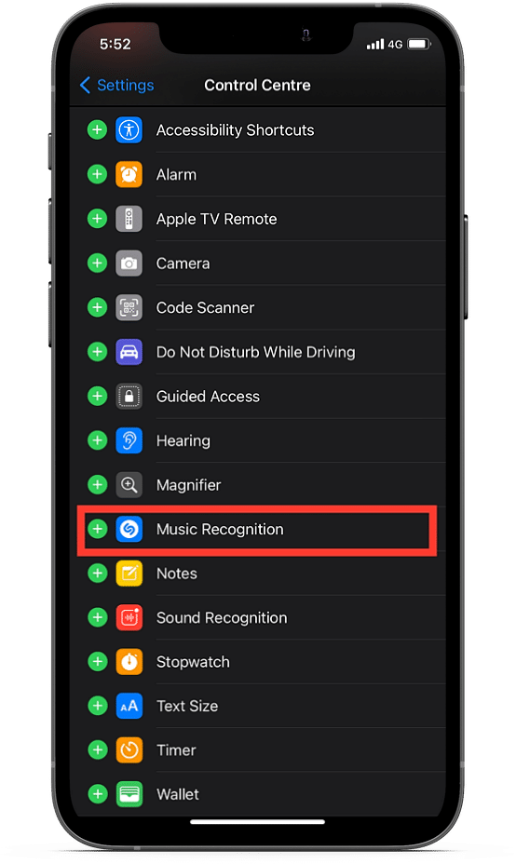 كشف الأغنية في الايفون shazam