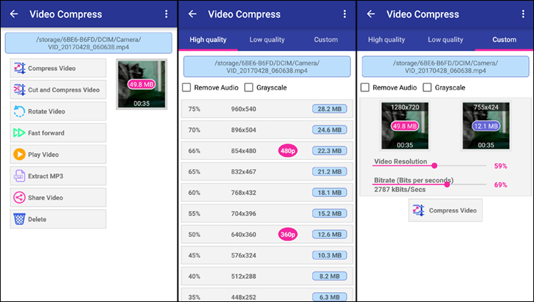 تطبيق ضغط الفيديو للاندرويد