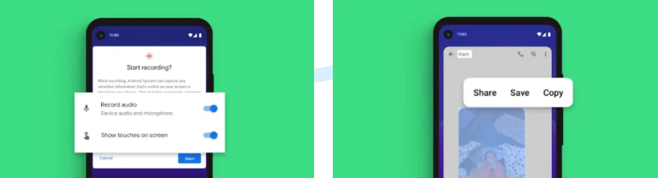 تسجيل الشاشة في اندرويد 11