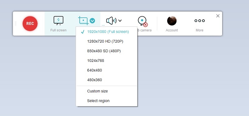 أوضاع مختلفة لتسجيل الشاشة