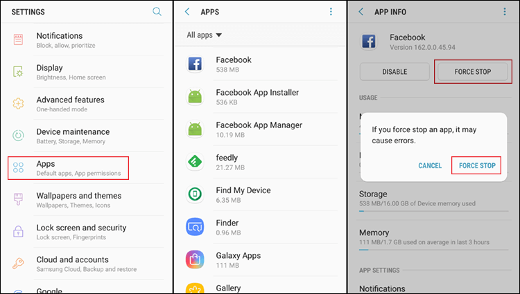 ايقاف تطبيقات اندرويد اجبارياً
